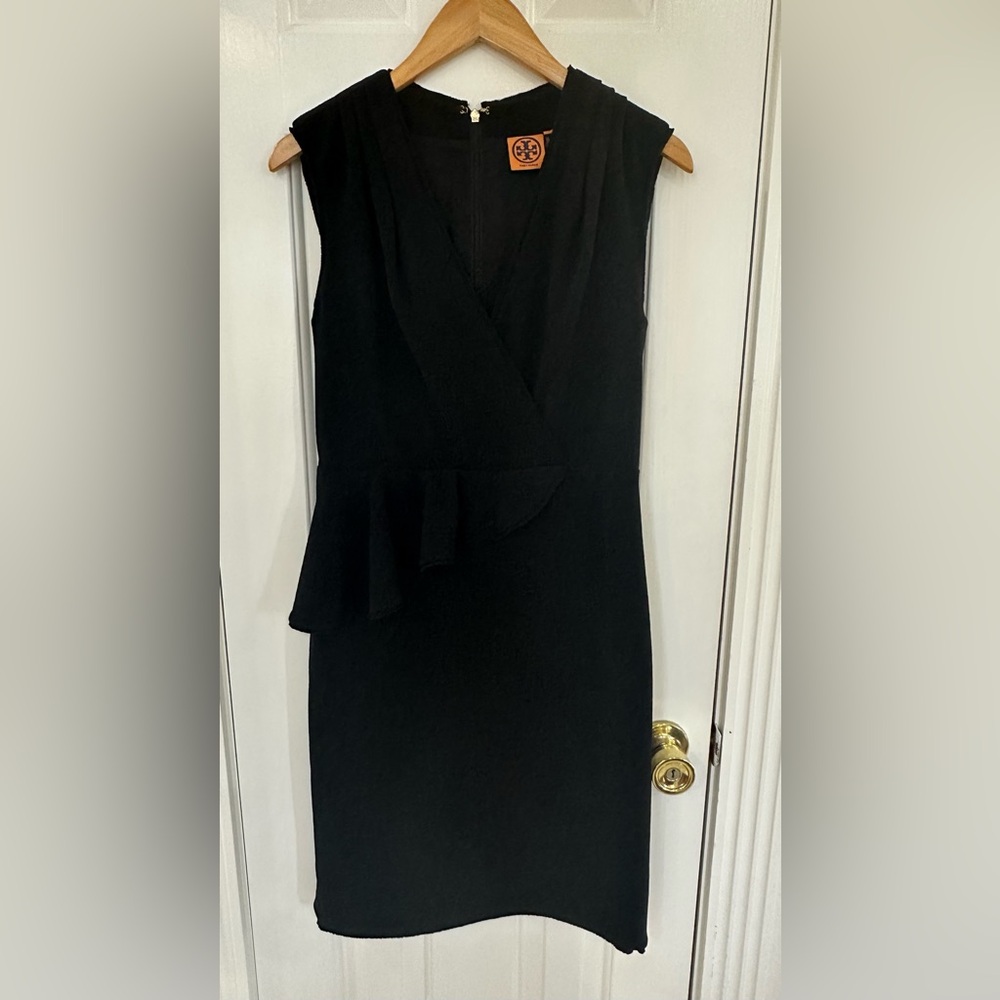 Tory Burch Black Sleeveless Ruffle Front Dress Women’s Size 6